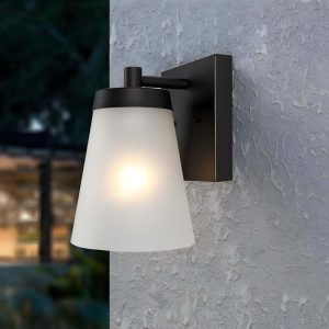MARS2723 1-Light Glass Waterproof Sensor Outdoor Wall Sconce