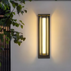 MARS2736 Black Rectangular Transparent Acrylic LED Outdoor Wall Lights