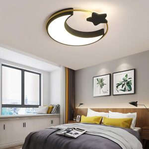 MARS2763 Moon and Star Dimmable Flush Mount LED Light Baby Kids Bedroom Ceiling Lights