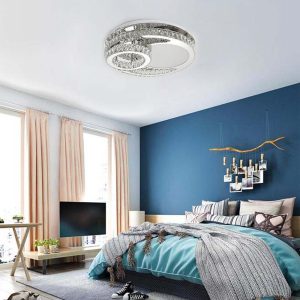 MARS2742 Overlapping Circles Crystal Stainless Steel Flush Mount LED Lights Bedroom Ceiling Lights