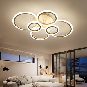 MARS2755 6 Circle Geometric LED Flush Mount Ceiling Light for Bedroom