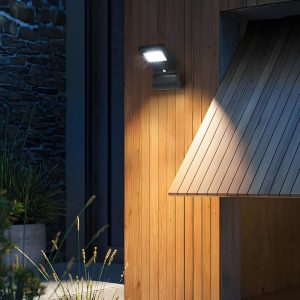 MARS2724 Outdoor Black LED Solar Wall Lights