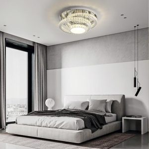 MARS2741 Gradated Flush Mount Ceiling Light Industrial Acrylic Stainless Steel LED Light